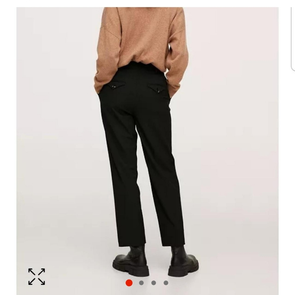 Mango pleated straight leg trousers
